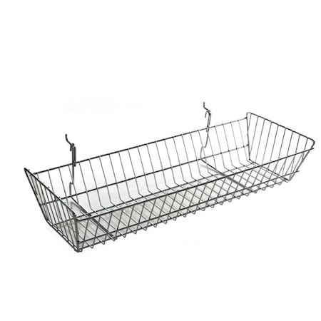 Azar Displays 24.25" Wide Slanted Chrome Wire Basket, PK2 300626